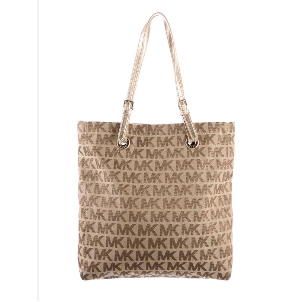 Authenticated Women's Michael Kors Monogram Canvas Brown Tote Bag--COA Included